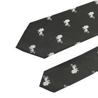 Cravate Homme Lion Microfibre Polyester Tissée Faite à la Main de Haute Qualité, Vente en Gros Chine, Personnalisée, Slim, Motif Animal