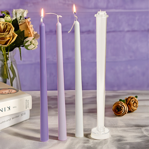 Acrylique bricolage <span class=keywords><strong>bougie</strong></span> moule réutilisable PC plastique longue <span class=keywords><strong>tige</strong></span> pour Festival fête <span class=keywords><strong>bougie</strong></span> parfumée faisant outil avec sac emballage - Product Image 1