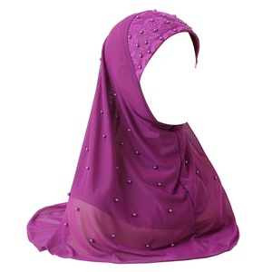 Pañuelo árabe de cuentas de uñas de malla de doble capa, sombrero de moda, poliéster de verano para musulmanes, exportado exclusivamente para Amazon AliExpre - Product Image 2