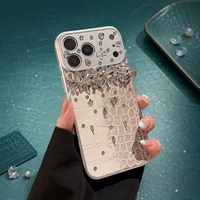 Étui de téléphone pour iPhone en similicuir de crocodile, tendance, antichoc, luxe