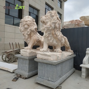 Onlyart diseño de fábrica y por encargo famoso antiguo jardín Parque piedra blanca mármol egipcio <span class=keywords><strong>esfinge</strong></span> escultura - Product Image 6