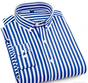 Men's Striped <strong>Check</strong> Summer Formal Business Casual Long Sleeve <strong>Shirt</strong> with Button Down Collar for Office Daily Wear <strong>and</strong> Meetings - Product Image 4