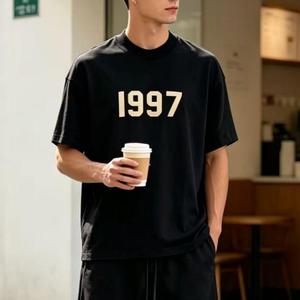 Camiseta <span class=keywords><strong>Fear</strong></span> 1997 de Punto Grueso, Oversize, 100% Algodón, Transpirable, ESS, Estilo Urbano de Lujo Discreto, para Caminar por la Ciudad - Product Image 2