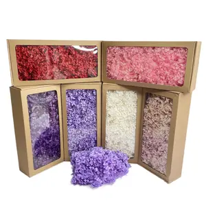 Fabrik Direkt versorgung Getrocknete Blume Holz Hortensie DIY Materialien Konservierte Hortensie In Boxen