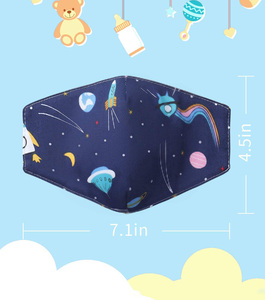 Maschera facciale per bambini in tessuto traspirante lavabile regolabile in cotone traspirante per bambini - Product Image 6