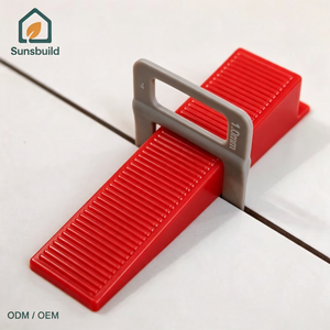 Sunsbuild Professional 1.0mm Tile Leveling System with Wedges Self Adhesive Clips for Floor Wall Ceramic and Porcelain Tilin - Product Image 1