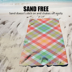 ビーチタオル超大型マイクロファイバー厚手デザイン旅行ストライプ - Product Image 3