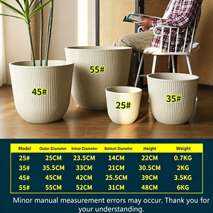 Flower Pot Household <b>Plastic</b> Simple High-end <b>Large</b>-caliber Factory Direct Sales Extra <b>Large</b> Thickened Balcony Living Room Green - Product Image 4