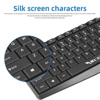 En stock : Ensemble clavier et souris USB filaire pour ordinateurs de bureau et portables ; Modèle G1000, design ergonomique et étanche
