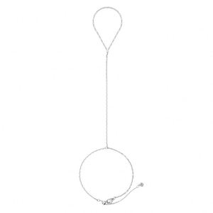 Dylam Simplicity Design Fashion Fine Jewelry Rhodium 18K Gold Plated 925 Silver 5A Zirconia <b>Cross</b> <b>Chain</b> Finger <b>Chain</b> Bracelet - Product Image 1