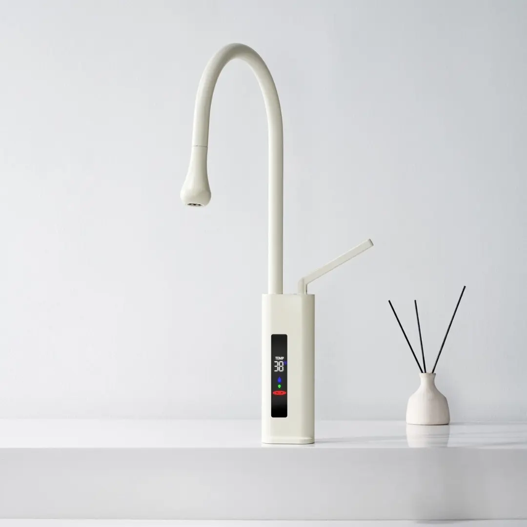 Bırak stil katı pirinç banyo gemi lavabo musluğu Pull-Out döner borulu LED dijital ekran şelale havza musluk