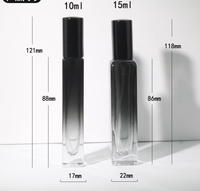 Haute qualité Rectangle dégradé couleur emballage compte-gouttes étanchéité bouteille de parfum 10ml 15ml verre parfum vaporisateur bouteille avec couvercle
