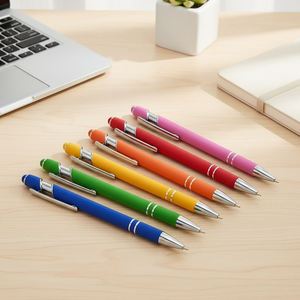 Stylo tactile multifonction 2-en-1 à bille et pointe souple, personnalisable avec logo, en métal – Nouveauté promotionnelle très demandée - Product Image 3