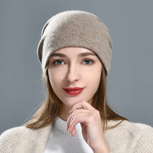 Jxwatcher Vente en gros Bonnet en cachemire à double couche personnalisé, doux et chaud, pour femmes, hiver, uni, unisexe, réversible, en <span class=keywords><strong>laine</strong></span>, bonnet ample - Product Image 3