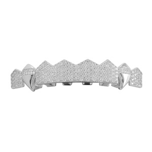 BES vendita calda ghiacciato fuori oro <span class=keywords><strong>Grillz</strong></span> e argento rame gioielli Micro Pave CZ Hip Hop denti <span class=keywords><strong>Grillz</strong></span> Set per gli uomini - Product Image 4