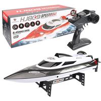Kapal Umpan RC 2.4G Remote Radio HJ809 Kontrol 35km/jam Mainan RC Kecepatan Tinggi Lampu Malam Trawler Balap RC Kapal Pancing