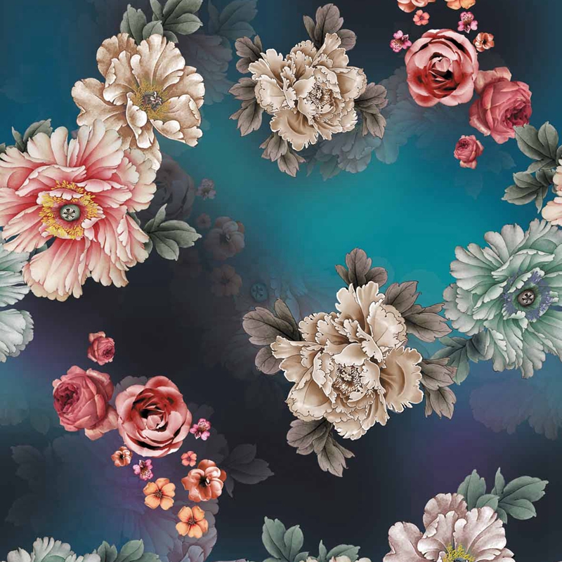 100% polyester peach skin series beautiful dresses printing fabric