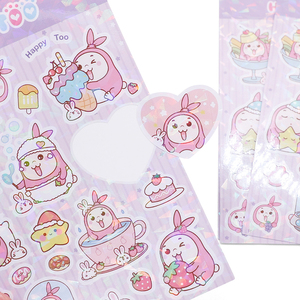 Feuille d'autocollants en vinyle Kawaii Anime Cartoon <span class=keywords><strong>mignon</strong></span> décoratif Happy Too Kiss Cut - Product Image 2