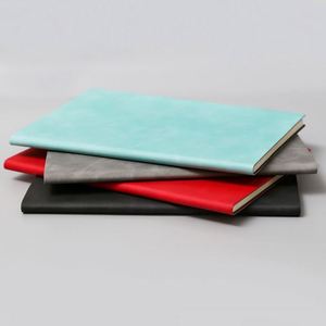 Carnets et journaux scolaires personnalisés en cuir PU blanc A5, reliure rigide, vente en gros - Product Image 3