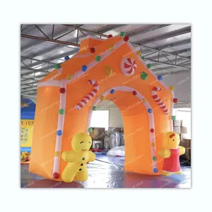 2024 Hot sale inflatable gingerbread arch, inflatable gingerbread archway for Christmas decoration
