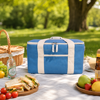 Sac isotherme à fermeture éclair en Oxford avec logo personnalisé, réutilisable pour 4 personnes