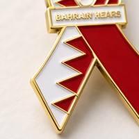 Épinglette en émail personnalisée, souvenir culturel et humaniste, symbole d'oreille du drapeau du Bahreïn, fabrication artisanale, objet de collection