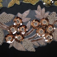Perles à paillettes personnalisées en usine les plus populaires en 2023 avec bordure en dentelle fournisseur d'or broderie de bordure en dentelle indienne