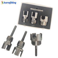 Meilleur prix – Kit de traitement des filetages internes et externes pour perceuse à main, pour tuyaux en plastique, 3 tailles : 1/2 ", 3/4 ", 1 "