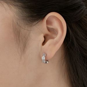 Aretes de Aro con Clip para Mujer, Diseño Romántico Dylam, Plata de Ley 925, Rodio, Chapado en Oro de 18K, Forma de Corazón Eterno, Circonita 5A - Product Image 5