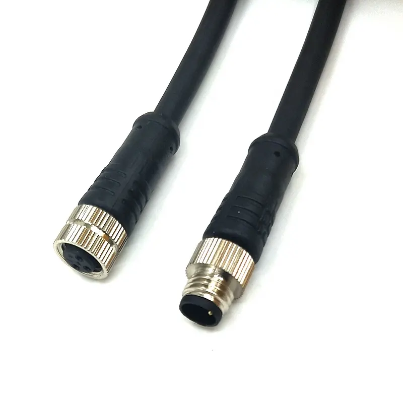 M8 Kabel Konektor Tahan Air Wanita Jantan, Kabel Konektor Tahan Air 5Pin IP65 untuk Sepeda