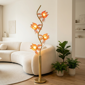 Lampe sur pied créative à pétales de lotus, luminaire multi-têtes pour une décoration intérieure esthétique - Product Image 2