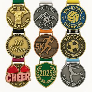 Medalla Deportiva de Metal en Blanco para Personalizar, Medalla de Oro 2D/3D para Maratón, Taekwondo, Natación, Venta al Por Mayor - Product Image 1