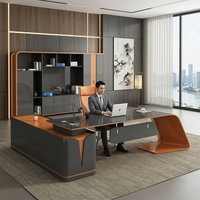 Bureau de direction de luxe en forme de L, style moderne et simple, en matériau HDF E0, fabrication directe d'usine, OEM/ODM