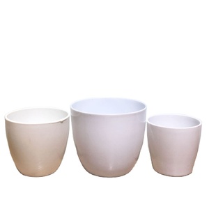 Yicai Factory Direct Selling Bright white round flower pot And Clean Round Plastic Bonsai Small Plant Basin