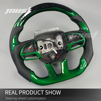 Volant en fibre de carbone vert personnalisé avec LED pour Dodge Charger Challenger R/T SRT Hellcat Jailbreak 392 Hemi 2013-2023