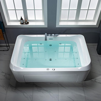 Baignoire de massage à remous en acrylique Gurgle Luxury pour 2 personnes, 12 jets d'eau, 4 panneaux amovibles, spa à domicile