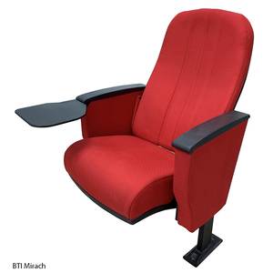 Chaise d'auditorium MIRACH pour salle de conférence, pliable, en métal robuste, avec piétement unique, confort élevé, mousse moulée, tablette d'écriture ABS et porte-gobelet - Product Image 1