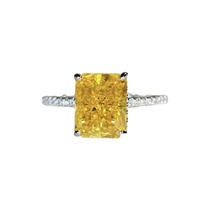 Bague de fiançailles élégante et luxueuse en argent sterling 925 avec zircon certifié GRA pour femmes