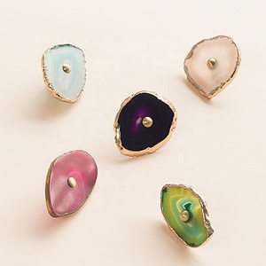 YZ1341 Dyed Colourful Agate Slices <strong>Knobs</strong>, Agate <strong>Knob</strong> for <strong>Drawer</strong> and Cabinet - Product Image 3