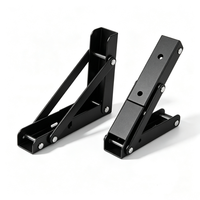 Support d'étagère pliable noir en métal, support d'étagère pliable pour table murale
