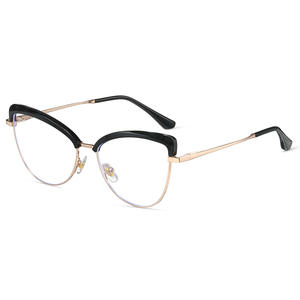 Monturas de Gafas TR90 Ojo de Gato con Protección de Luz Azul para Mujer, Ancho de Marco Mediano, Lentes AC - Product Image 1