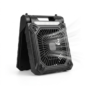 Ventilador Solar con Panel Solar Recargable, Ventilador Portátil de Energía Solar para el Hogar y Camping con Luz LED - Product Image 1