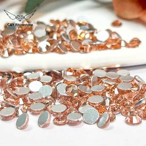 CY Venta al por mayor Unlimited Flats Crysta para Nail Art Products Jelly Glue on Light Peach Rhinestones - Product Image 1