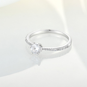 Thủ Công Sang Trọng Nhẫn Cưới 925 Sterling Bạc Vòng Cắt Zircon Kim Cương Engagement <span class=keywords><strong>Ring</strong></span> Cho Phụ Nữ - Product Image 4