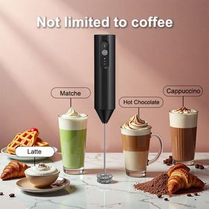 <b>Portable</b> Automatic Mixer Electric Milk Frother for <b>Coffee</b> Handheld Electric Stainless Steel Milk Foamer <b>Maker</b> With Base - Product Image 6