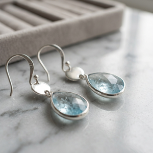 925 Sterling Silver <b>Water</b> Drop Trendy Earrings Pear Cut <b>Crystal</b> Rhinestone Bezel Set Hook Silver Plated for Women Gift Jewelry - Product Image 2