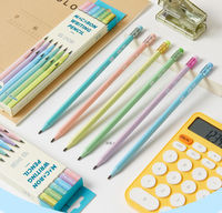 Nouveaux crayons triangulaires HB en plastique couleur macaron, vente en gros transfrontalière, emballage anglais pour le commerce extérieur
