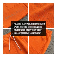 Shorts de sport pour hommes en molleton 100% coton, coupe oversize, style streetwear, entièrement ornés de strass, qualité premium, grammage lourd
