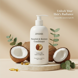 Acondicionador Capilar de Aceite de Coco de Marca Privada 330ml, Aceite de Ricino, Aceite de Argán, Protección del Color, Reparación para Cabello Seco y Normal, OEM ODM - Product Image 2