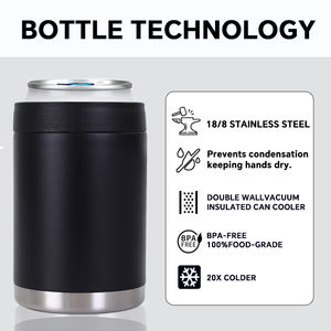 Refroidisseurs de canettes premium 375 ml 4 en 1, refroidisseur de bouteilles, canettes et gobelets, en acier inoxydable, isolé, porte-bouteille de bière avec ouvre-bouteille - Product Image 3